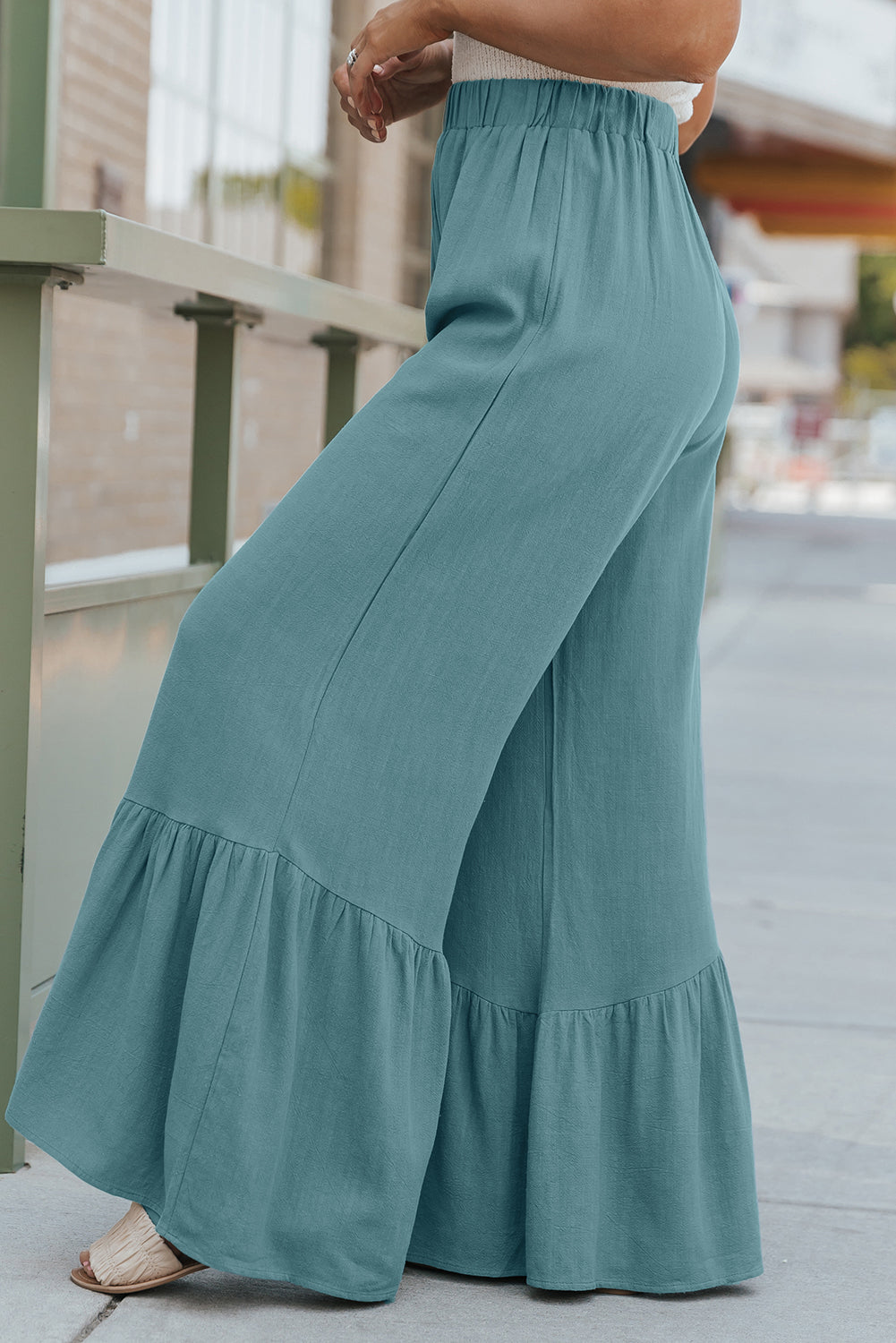 Classy Turquoise Flare Pants