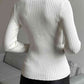 Johnny Collar Rib-Knit Top