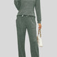 Soft Ribbed Collared Shirt w/ Matching Pants Outfit (S - 2X)