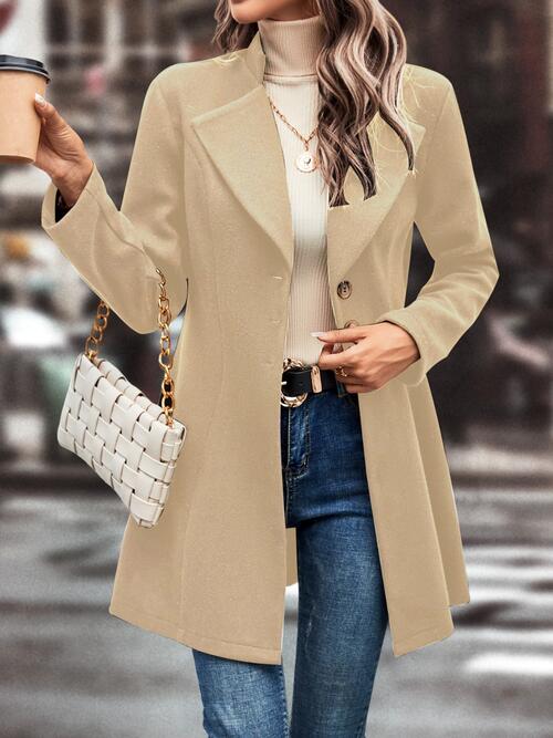 Classic Collared Button Down Coat - 2 Colors