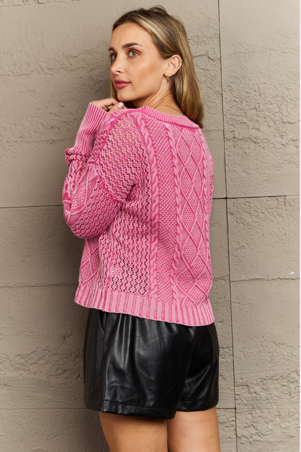 Classy Wash Cable Knit Cardigan ( S - 3X)