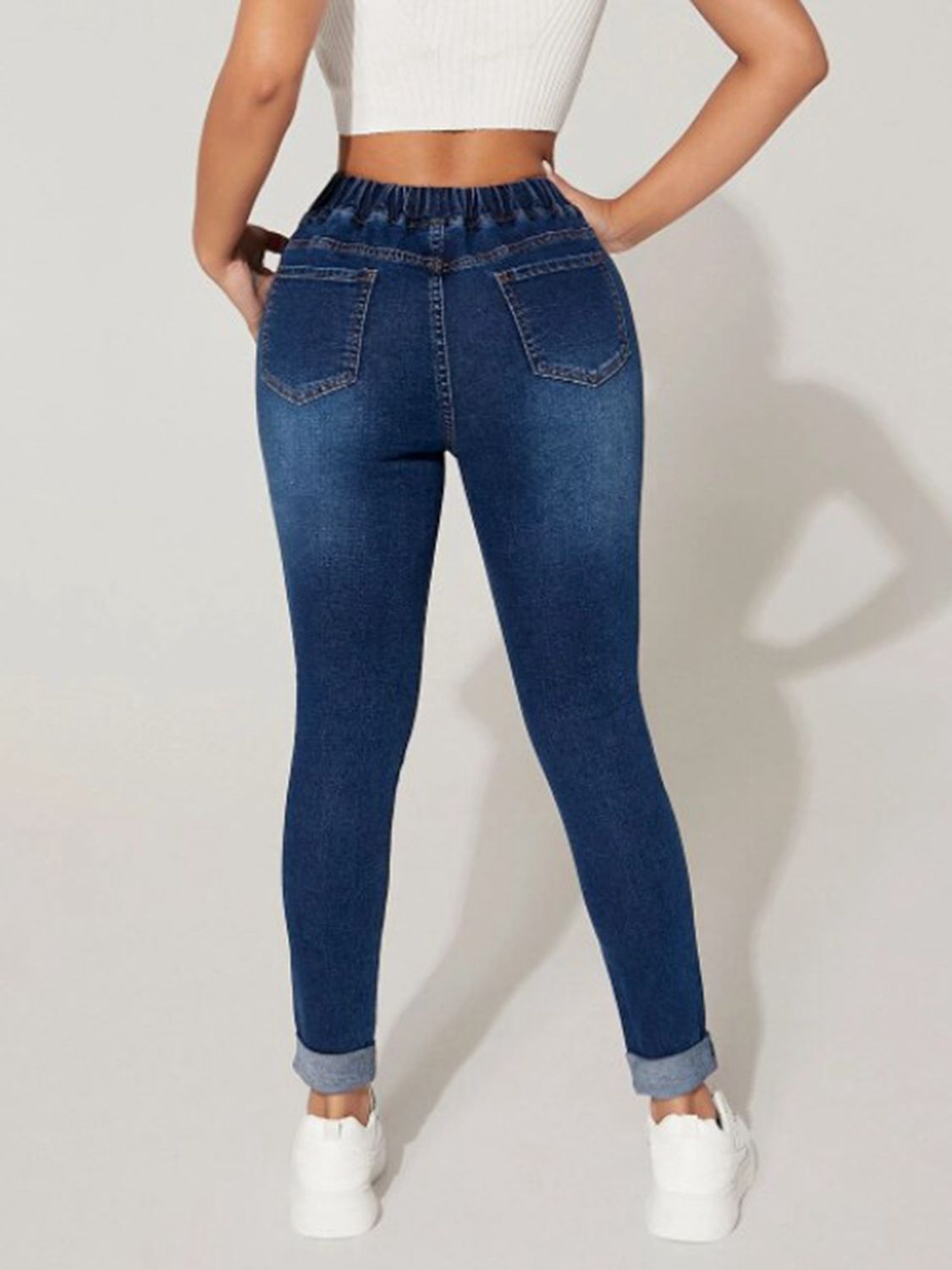 Chic Drawstring Cropped Jeans ( S - 2X )