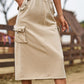 Drawstring Cargo Denim Skirt ( 4 Colors, S - 2X )