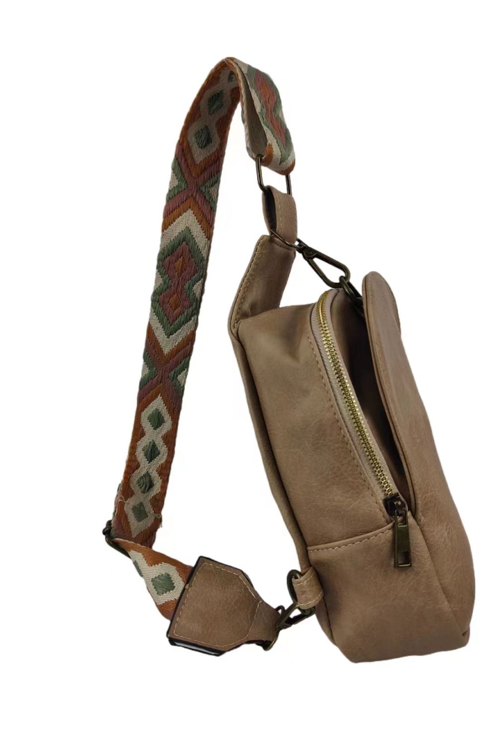 Aztec Adjustable Strap Leather Sling Bag