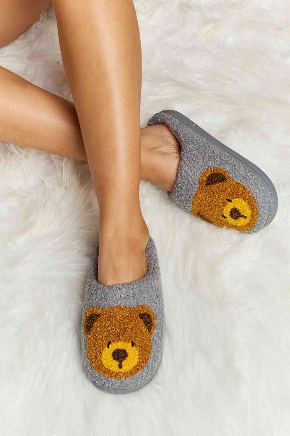 Cozy Plush Teddy Bear Slide Slippers