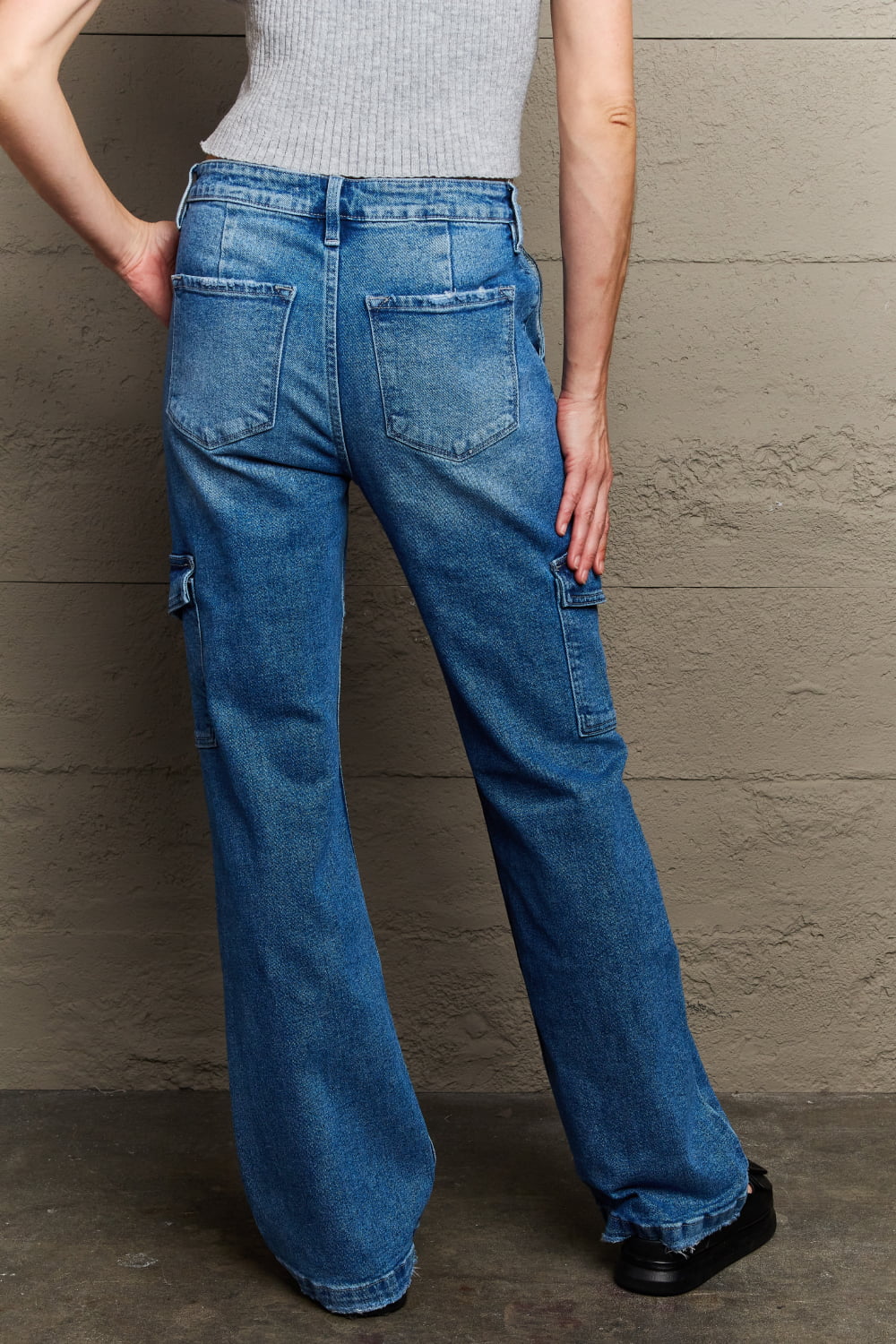 High Waisted Cargo Flare Jeans (1 - 15)