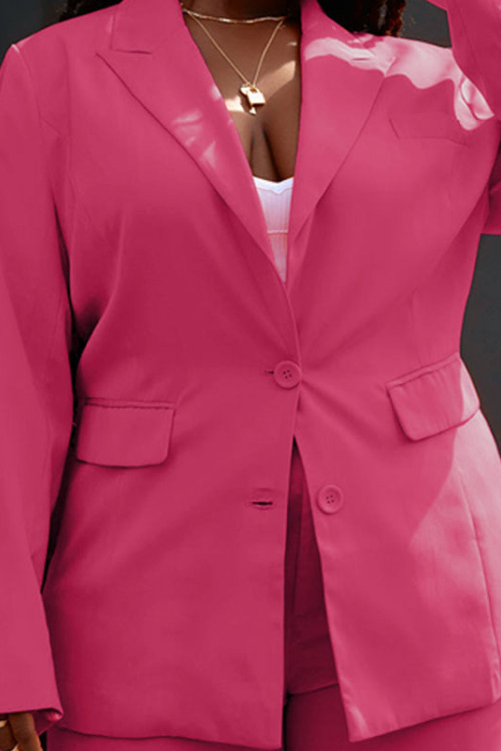 Classy Strawberry Lapel Collared Suit (S - 2X)