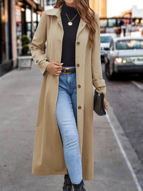 Classic Collared Neck Trench Coat (S - 2X)