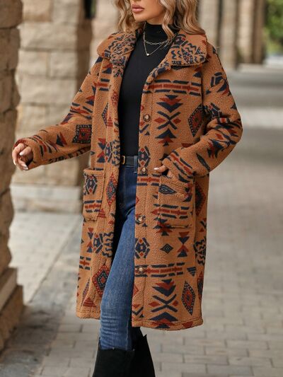 AGeometric Western Coat w/ Pockets