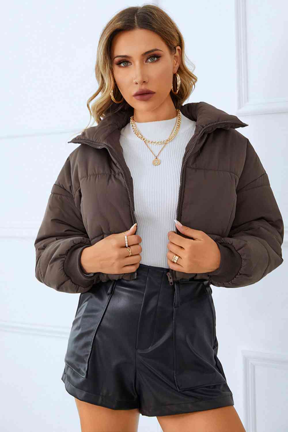 Cozy Cropped Puff Jacket ( 8 Colors)
