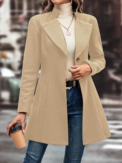 Classic Collared Button Down Coat - 2 Colors