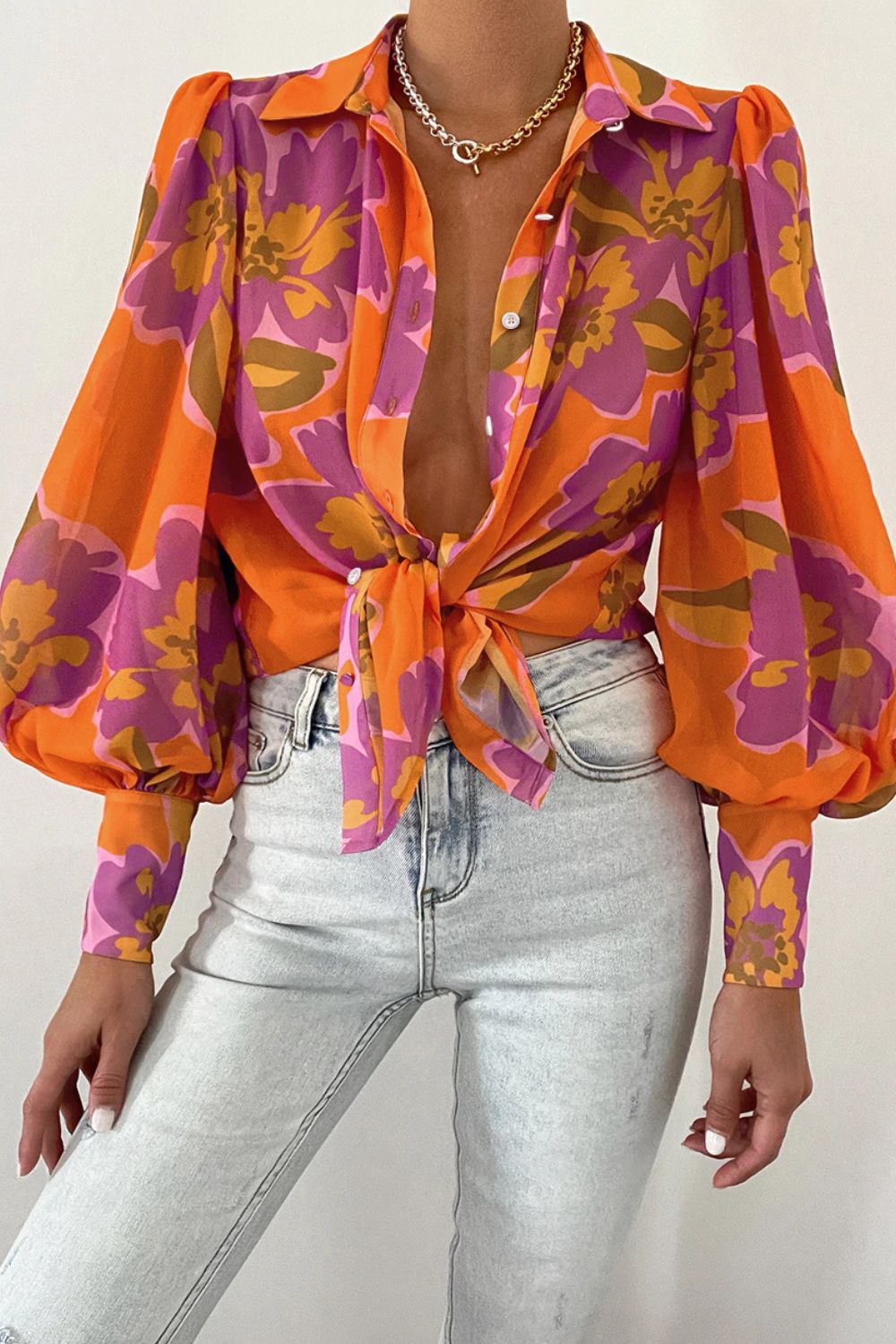Floral Lapel Collar Shirt ( 5 Floral Colors )