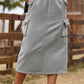 Drawstring Cargo Denim Skirt ( 4 Colors, S - 2X )