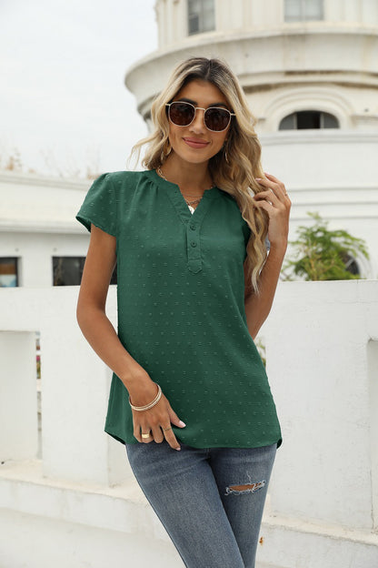 Swiss Dot Tunic Shirt ( 9 Colors / S - 2X )